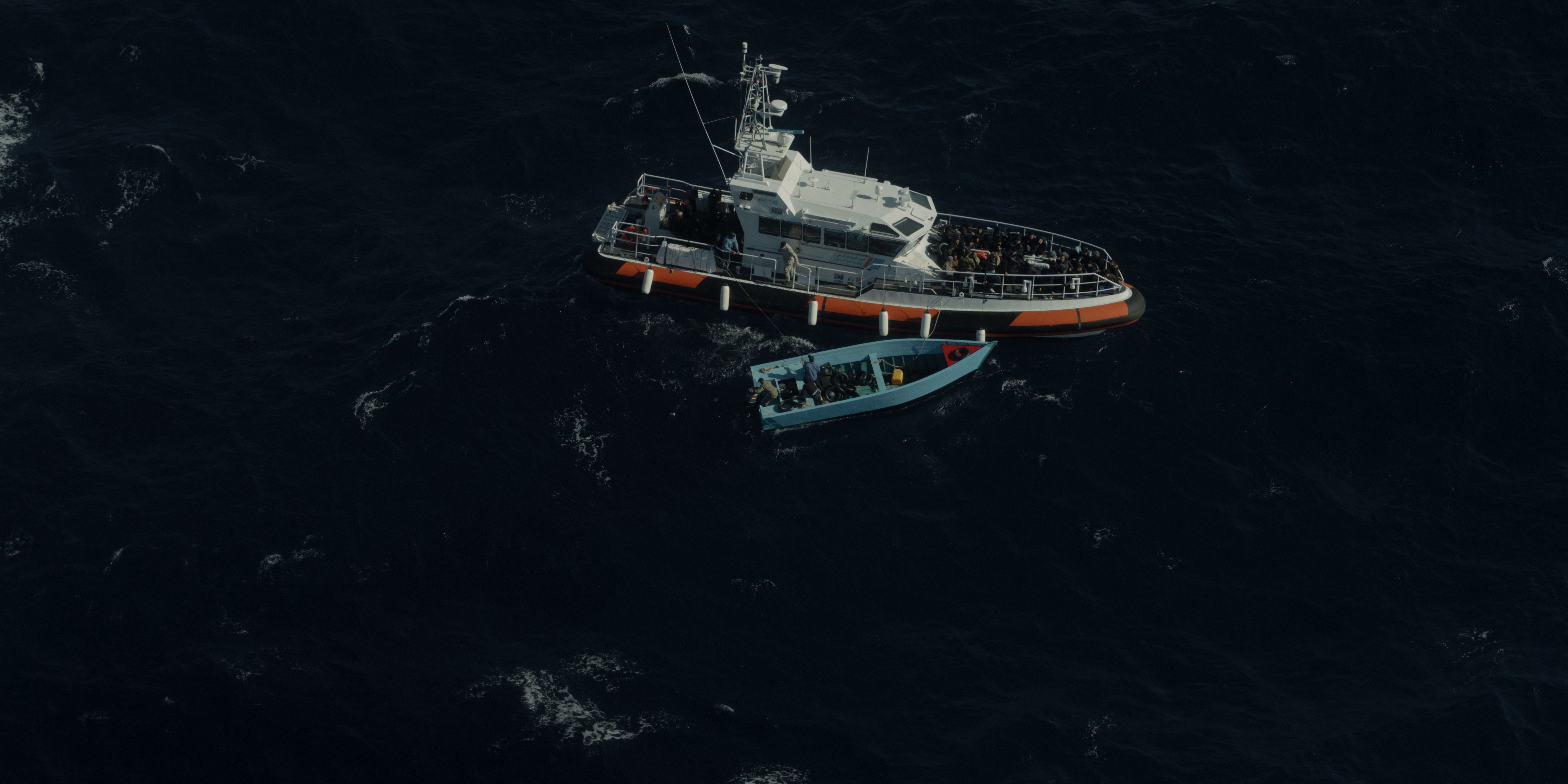 Geschenktes Schiff der sogenannten Libyschen Küstenwache Schiff der sogenannten Libyschen Küstenwache bei Pushback